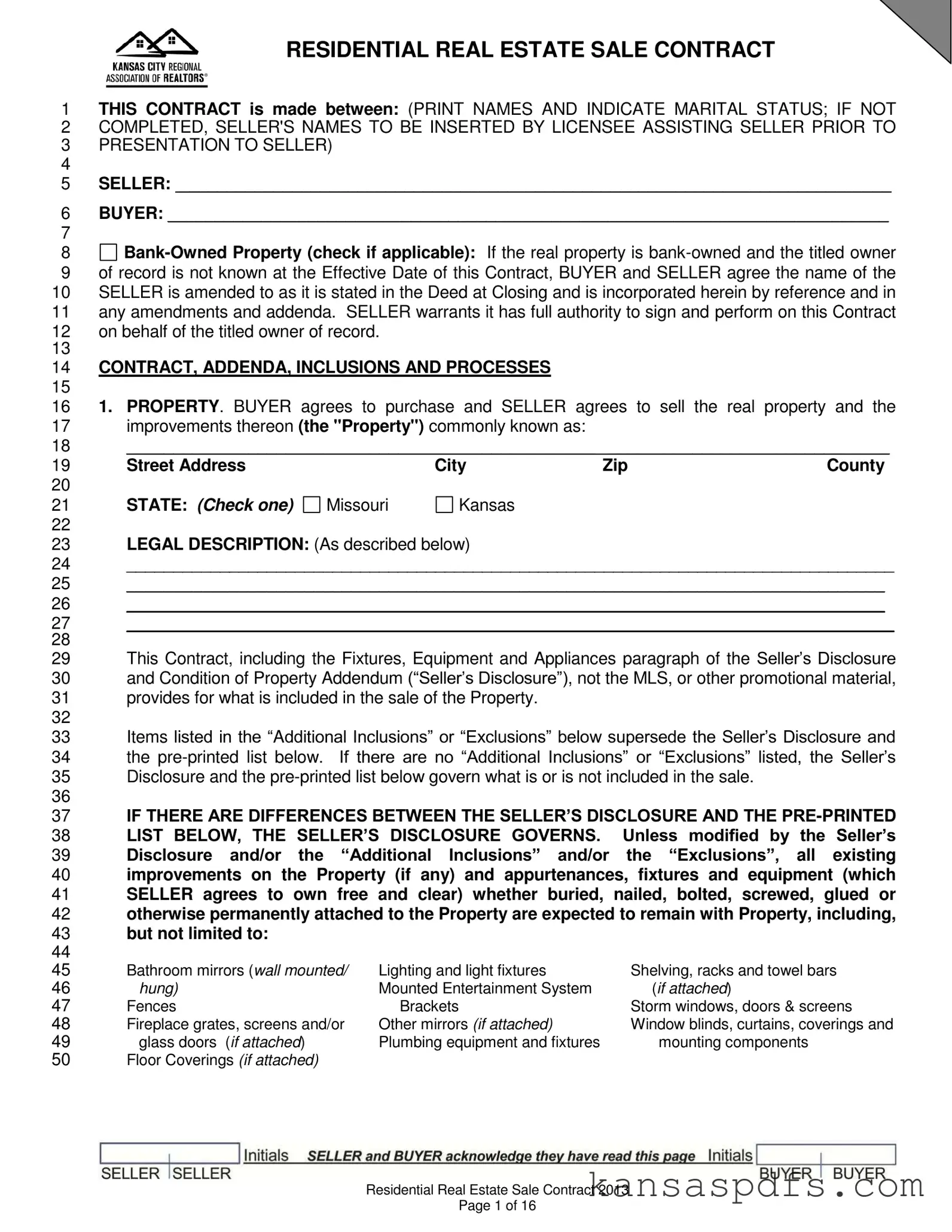 Kansas Estate Contract PDF Form