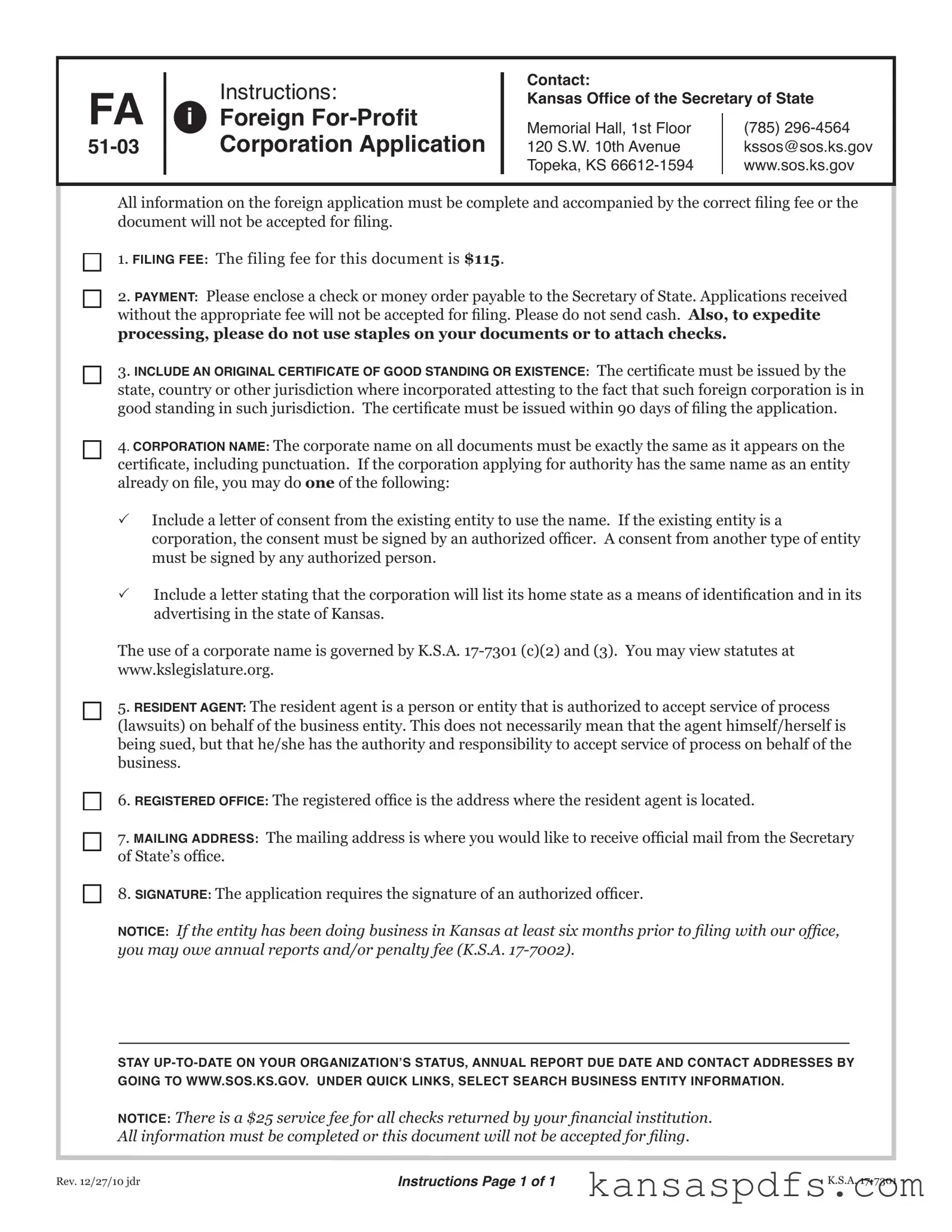 Kansas Fa 51 03 PDF Form