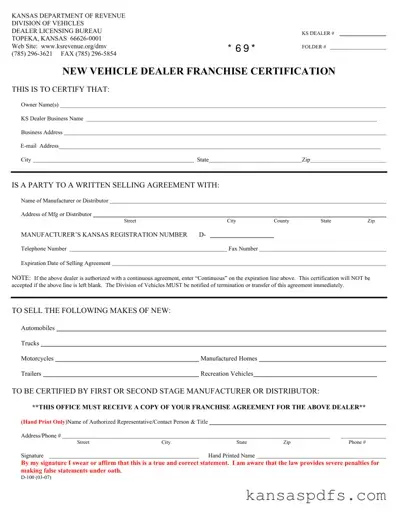 Kansas D 100 PDF Form