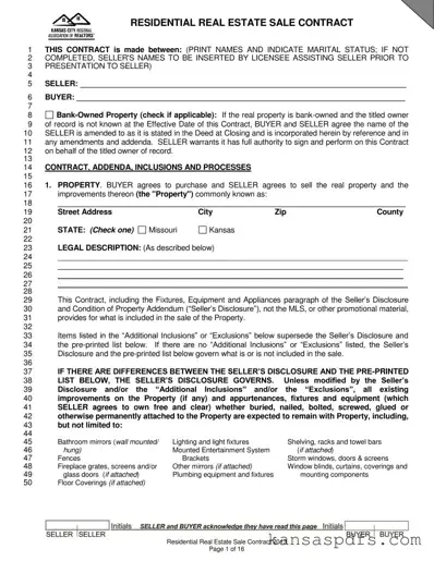Kansas Estate Contract PDF Form