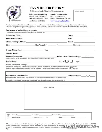 Kansas Favn Report PDF Form
