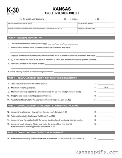 Kansas K 30 PDF Form