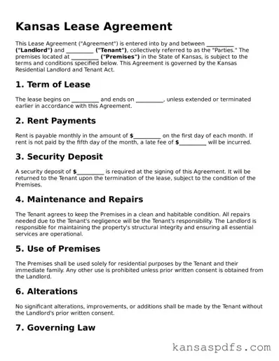 Blank Kansas Lease Agreement Document