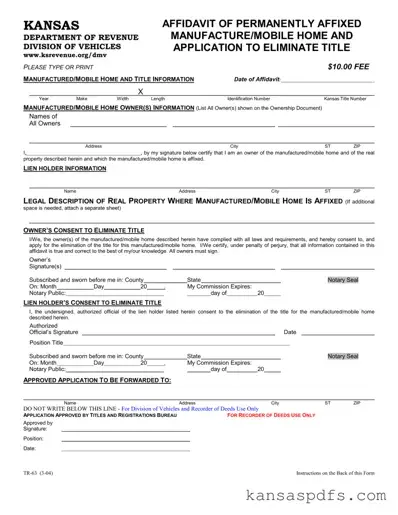 Kansas Tr 63 PDF Form