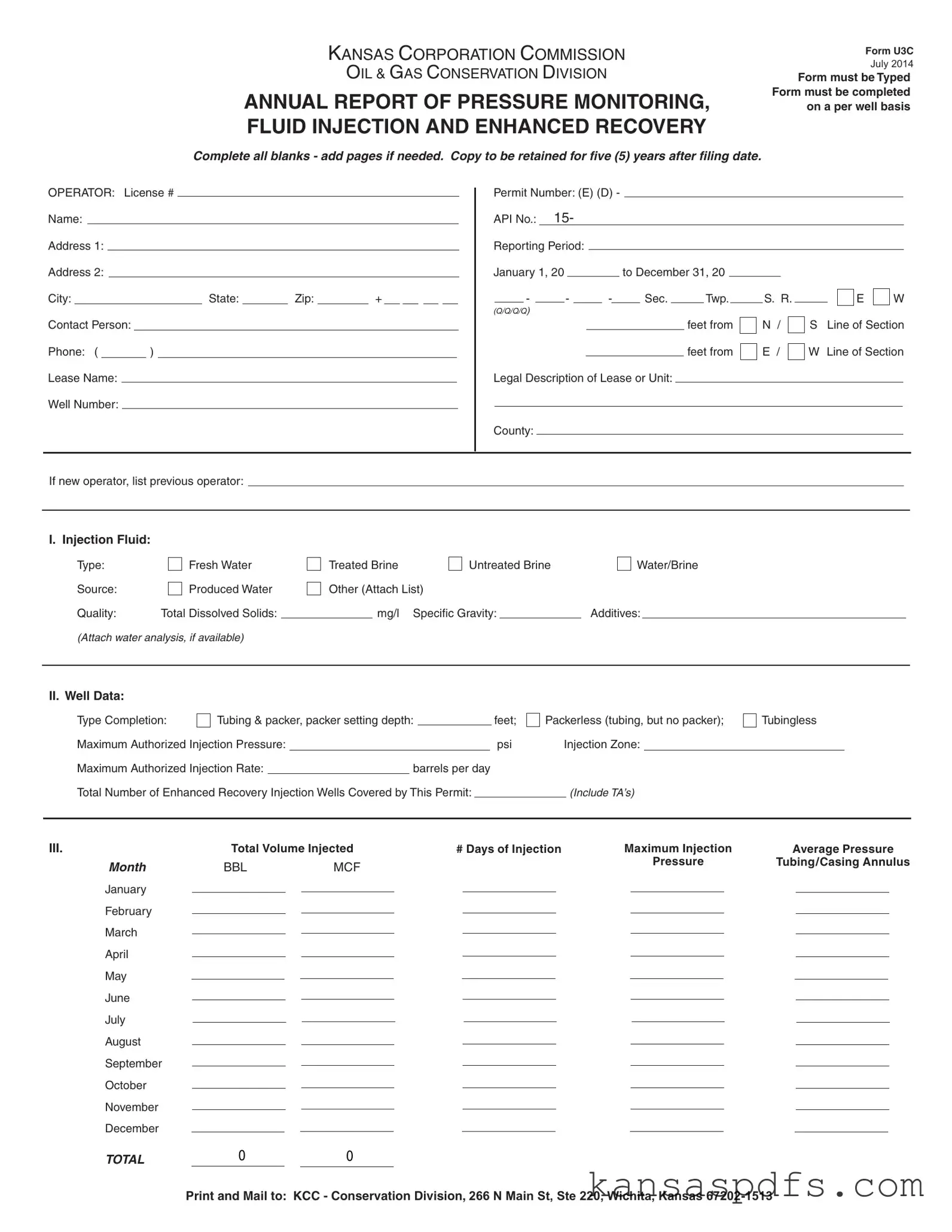 U3C Kansas PDF Form